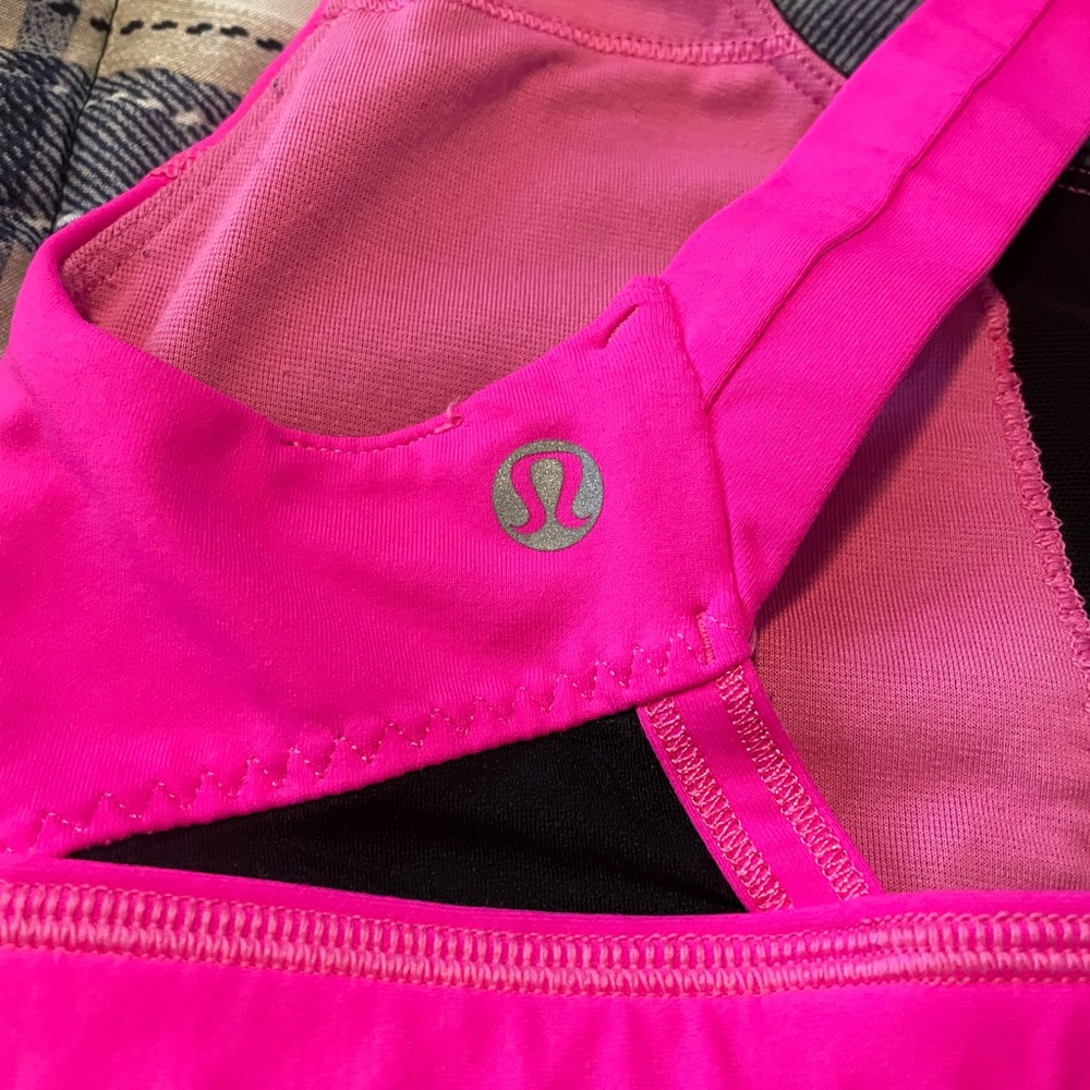 Lululemon Hot Pink/Black Sports Bra